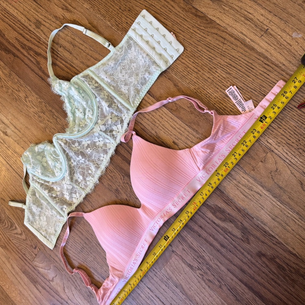 Victorias Secret Bra Bundle 32B Dream Angels Lace Longline & Pink Wireless Bra - Picture 7 of 8